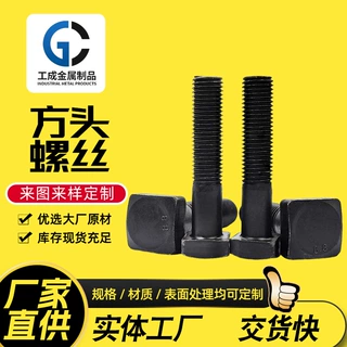 8.8级方头螺丝发黑高强度方头螺栓矿山设备方头螺丝非标件可定做