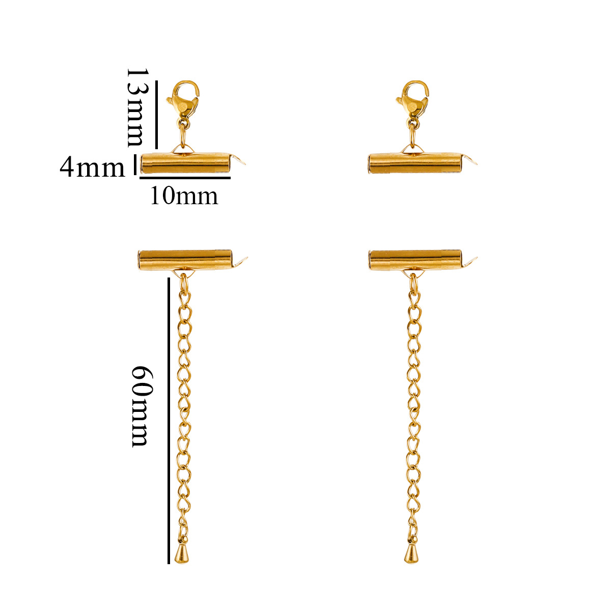 Tubo de cadena de perlas de acero inoxidable conjunto de collar de pulsera moda universal tubo hueco de ranura única tubo deslizante hebilla diy accesorios de joyería image 19