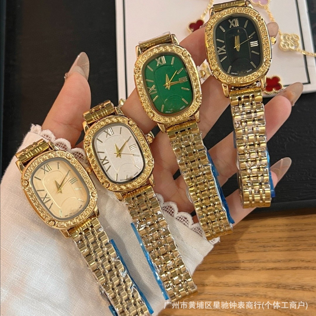 微商代发范家时尚百搭美杜莎头像镶钻潮流女士手表跨境外贸批发表