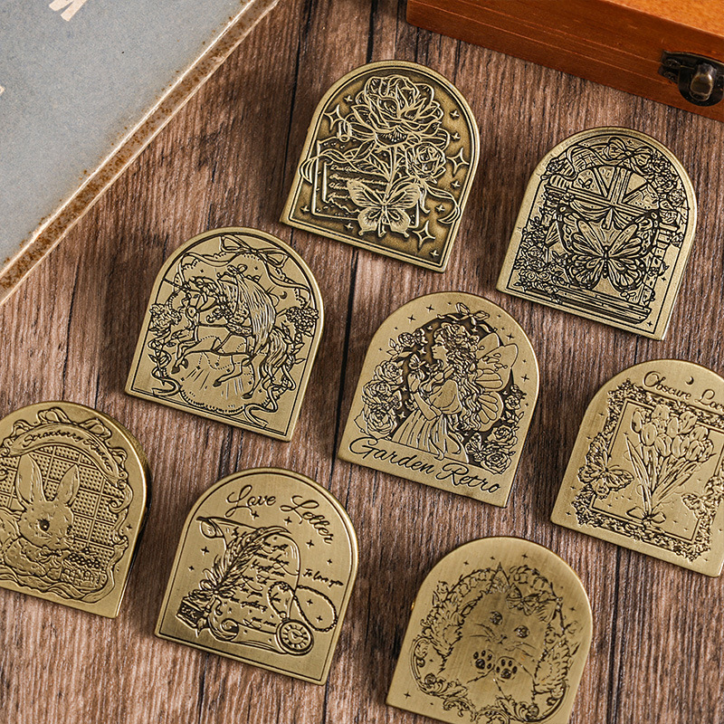 Estrellas y morino abrazadera de metal retro abrazadera de contabilidad de mano abrazadera de papelería diy abrazadera de cobre de boca ancha carpeta