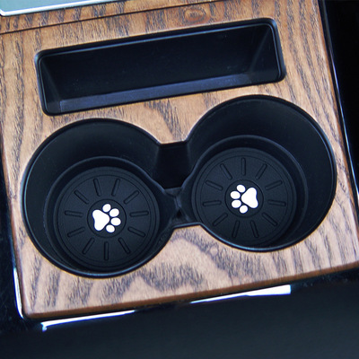 亚马逊创意汽车用品 硅胶猫爪杯托 车载跨境圆形立体定制杯托垫