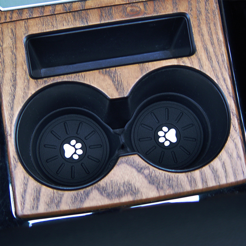 亚马逊创意汽车用品 硅胶猫爪杯托 车载跨境圆形立体定制杯托垫