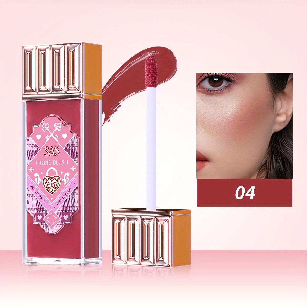 USHAS Europa y los Estados Unidos en stock transfronterizo 4 colores líquido blush impermeable mate labios mejillas doble uso sombra de ojos SAC001