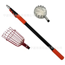 亚马逊 一杆通用2合1摘果器 12FT铝合金伸缩杆高空摘果神器工具杆