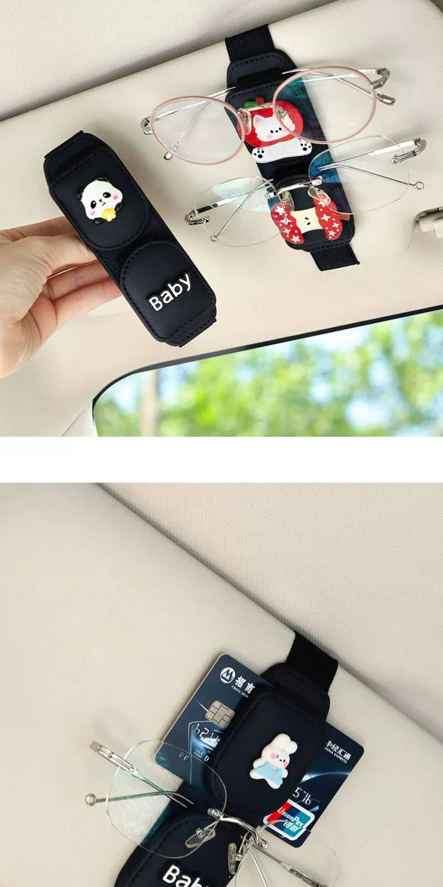 Starman Car Glasses Clip - Cute Magnetic Multi-Functional Card and Document Organizer for Car Sun Visor