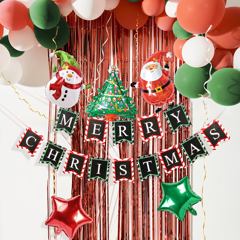 Navidad decoración fishttail carta tirar bandera Año Nuevo tema Fiesta tirar bandera globo traje suministros Fondo diseño
