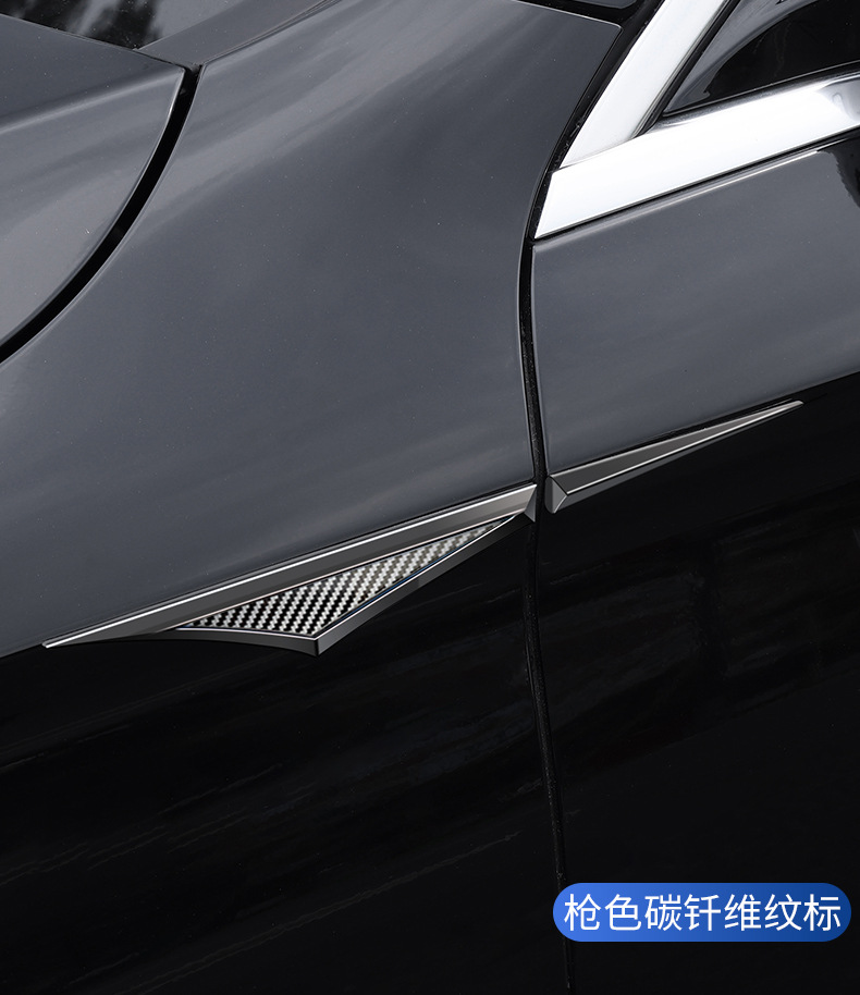 Fender Side Label Decorative Sticker Car Blade Car Label Stainless Steel Metal Modified Fender Two Decorative Car Stickers
