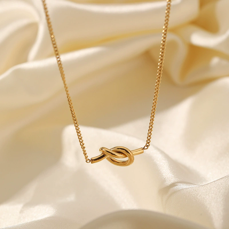 Amazon трансграничная новая подвеска с узлом из нержавеющей стали, ожерелье-цепочка, модная простая универсальная ювелирная цепочка на шею для путешествий