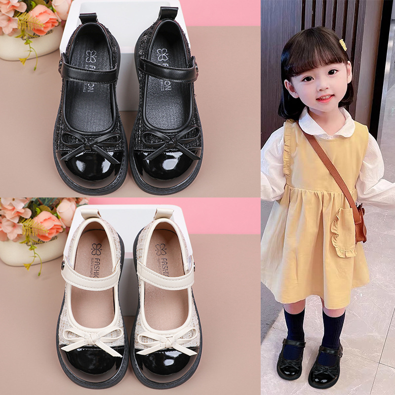 Zapatos de cuero para niñas 2025 nueva primavera pequeña fragancia para niños zapatos de princesa zapatos de espectáculo para niñas zapatos de suela suave image 4
