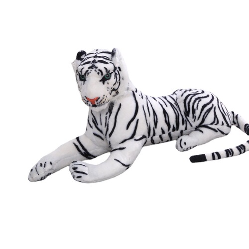 Simulation tiger plush toy sound control realistic white tiger figure ornament lucky charm doll wholesale floor display teddy bear