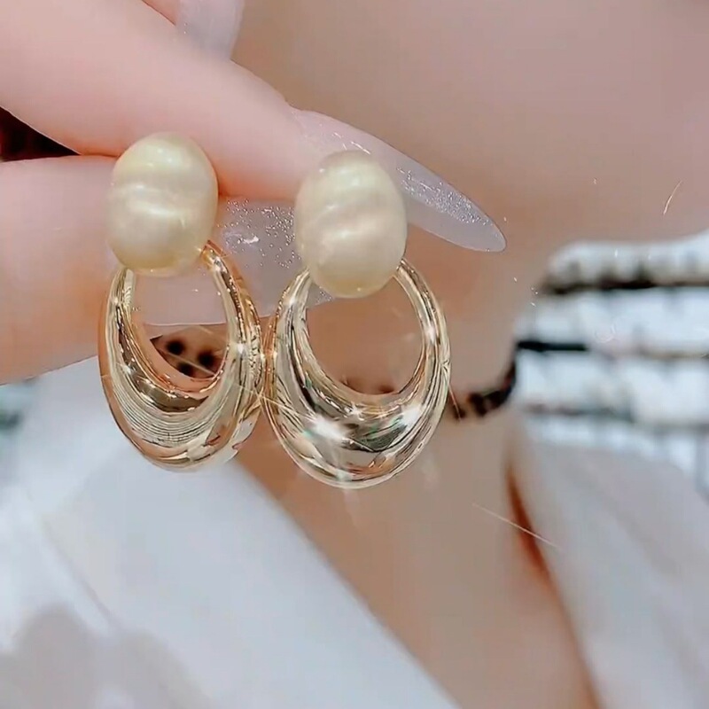 韩版经典几何椭圆耳环女气质高级感925银针耳钉精致百搭简约耳饰|undefined
