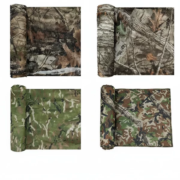 Cross-border 300D camouflage mesh fabric for outdoor camouflage, camping, hunting, sunshade, lightweight, breathable, multi-terrain camouflage