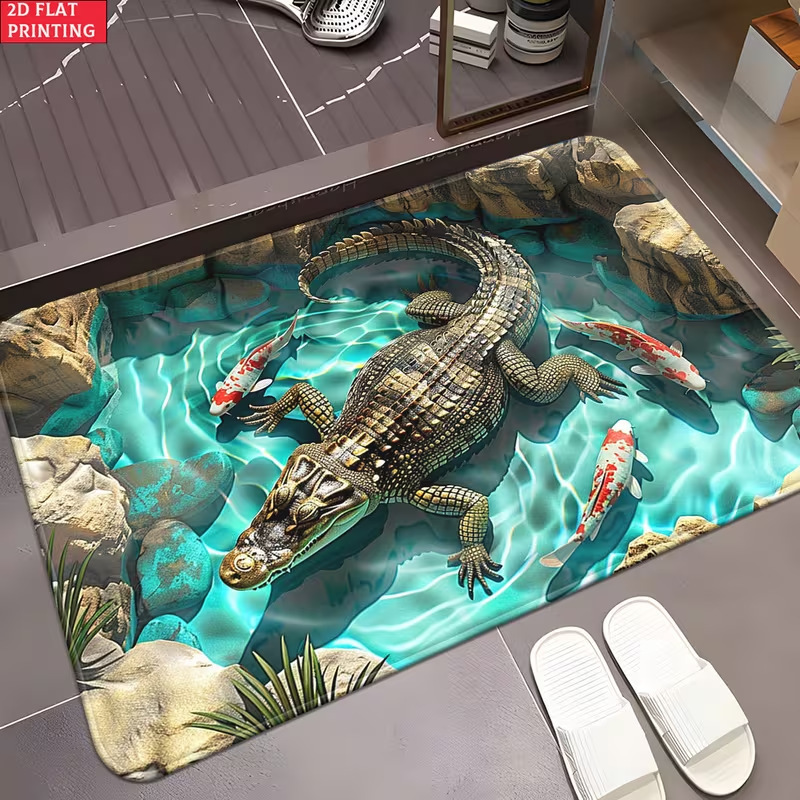 Cross-border American-style 3D flat diatomite floor mat, water-absorbent, quick-drying, non-slip, dirt-resistant, wear-resistant mat for bathroom and toilet entrance Cross-border American-style 3D flat diatomite floor mat, water-absorbent, quick-drying, non-slip, dirt-resistant, wear-resistant mat for bathroom and toilet entrance