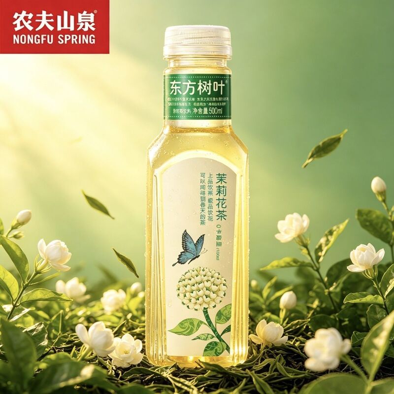 Nongfu Oriental Leaf Jasmine Tea, Elegant and Delicate Fragrance, Refreshing Tea with Bright Color, Beverage 335Ml/Bottle Wholesale