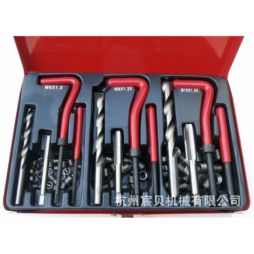 Exportación de alta calidad roscado de automóviles reparación de roscado herramienta de mantenimiento de automóviles 88 piezas de kit de herramientas M6M8M10