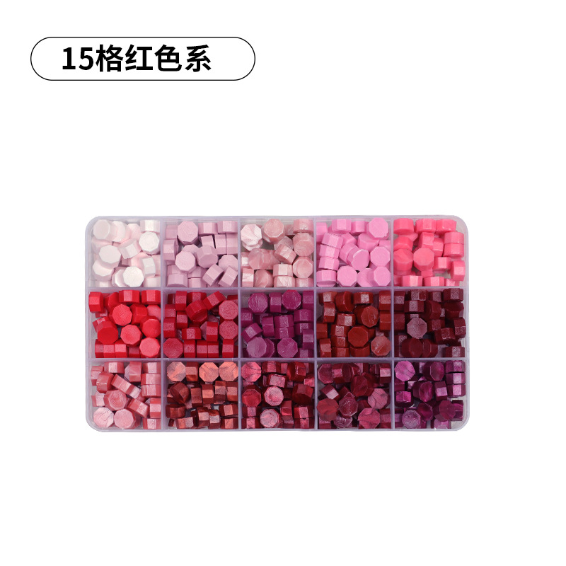 Fuego pintura cera grano traje de color mezclado 24 caja de cuadros de color ocho lados fuego pintura sellado cera fuego pintura sello cera grano fábrica al por mayor