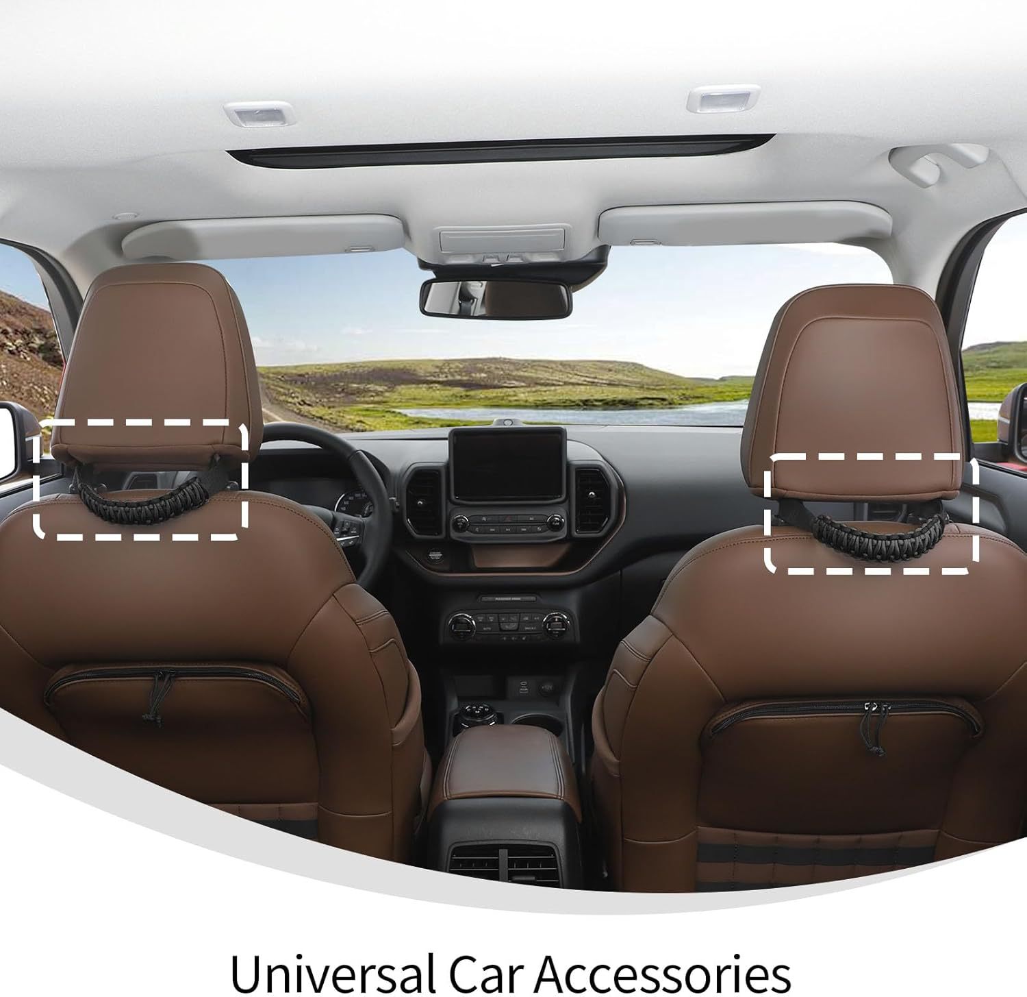Car seat back row handle universal safety armrest creative car modification umbrella rope woven grip