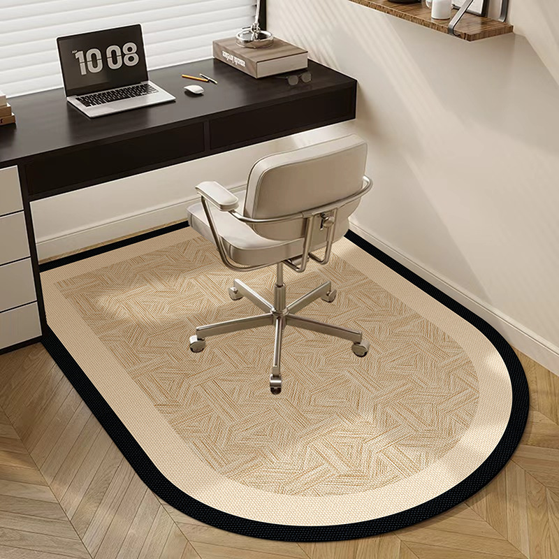 High-End Arched Computer Chair Floor Mat, Dressing Table Chair Foot Mat, Study E-Sports Chair Swivel Chair, Carpet under Desk