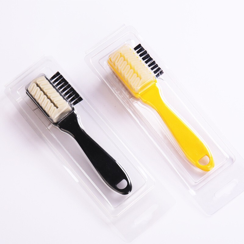 Yellow handle suede brush suede shoe brush suede shoe brush scrub suede cleaning special brush 3-side shoe brush
