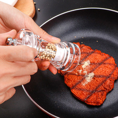 Acrylic pepper grinder, manual glass black pepper grinder, kitchen coffee seasoning bottle, sprinkling bottle