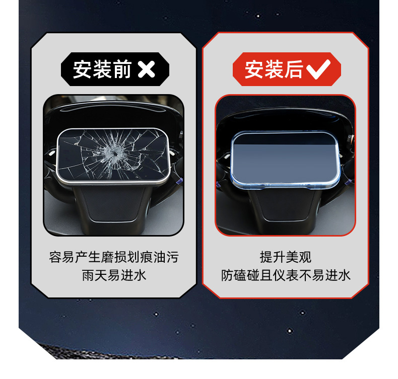 Suitable for Yadi G26-H-M Electric Vehicle Waterproof Instrument Shell and Central Control Screen Protective Cover Modification Accessories