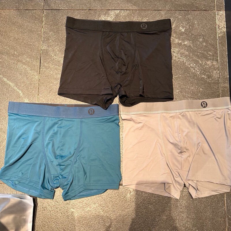 Lu Lu Men's Underwear Silk Surface Ice Silk Spring and Summer Mid-Waist Seamless Sports Boxer Briefs Breathable