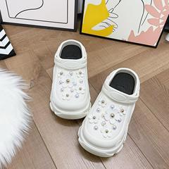 2024年洞洞鞋女士夏季新款沙灘防滑踩屎感包頭軟底厚底涼拖鞋外穿