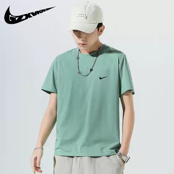 2025 Summer New Men's Short Sleeve T-Shirt, Hong Kong Style, Drop Shoulder, Combed Cotton 200g, Oversized