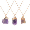 Multicoloured organic pendant, crystal necklace, natural ore, suitable for import