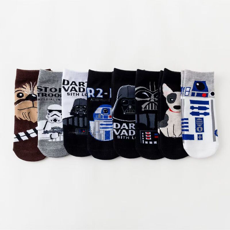 Three Maple Leaves Thrive Zhejiang Socks Wholesale Star Wars Cartoon Women's Socks Temu Hot-Selling Casual Versatile
