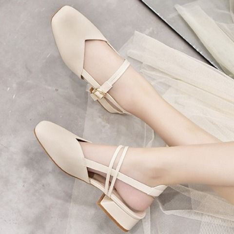 Mary Jane women's shoes high-heeled fairy style dress thick heeled single-layer shoes women's summer 2025 new style Baotou cool shoes