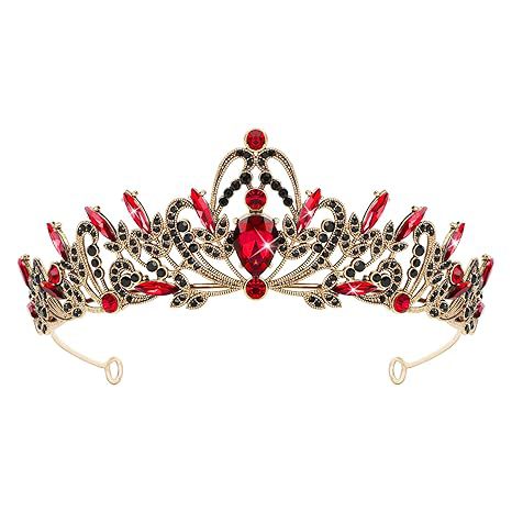 Bridal headband aleación diamante corona barroco rojo cumpleaños princesa vestido de alta sensibilidad banda joyas para el cabello