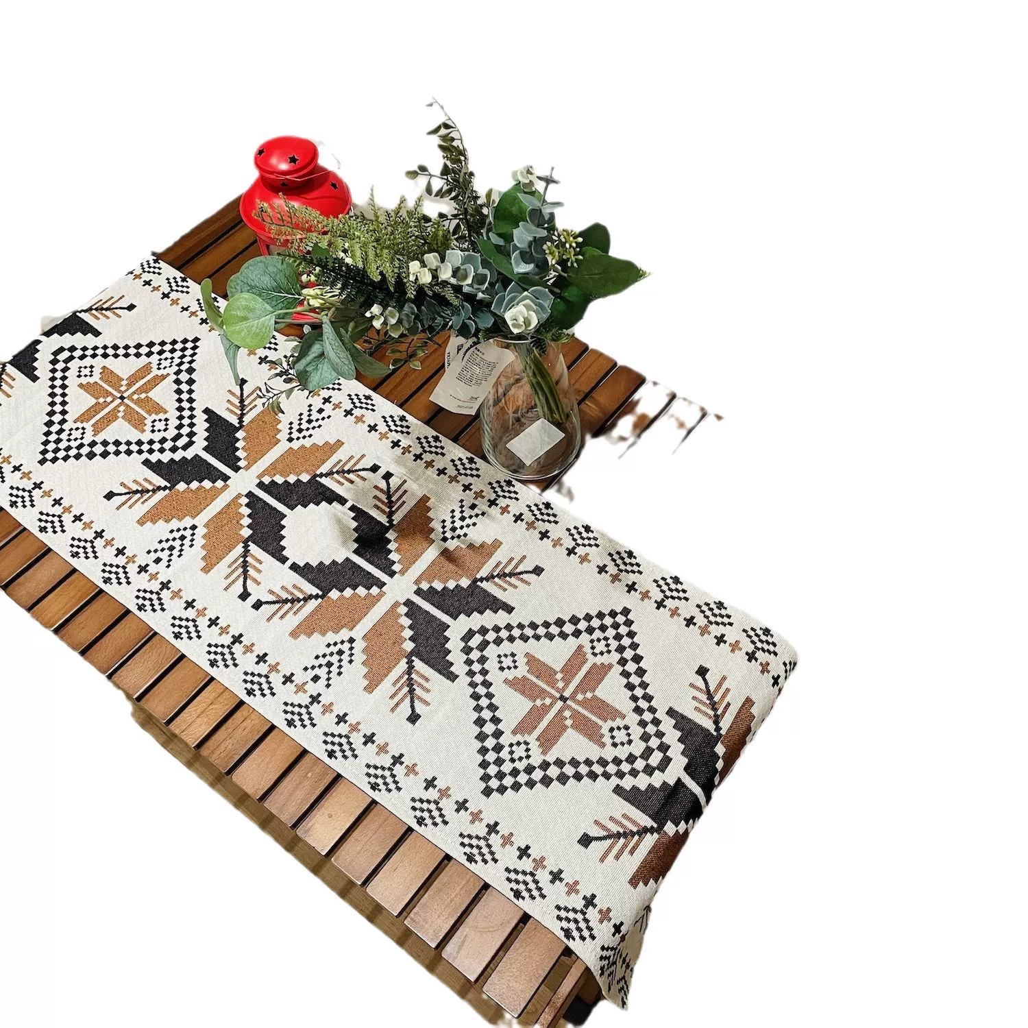 Скатерть для стола тканевая (апельсиновый клен) 35×150 см, походно-отдыхующая складная скатерть