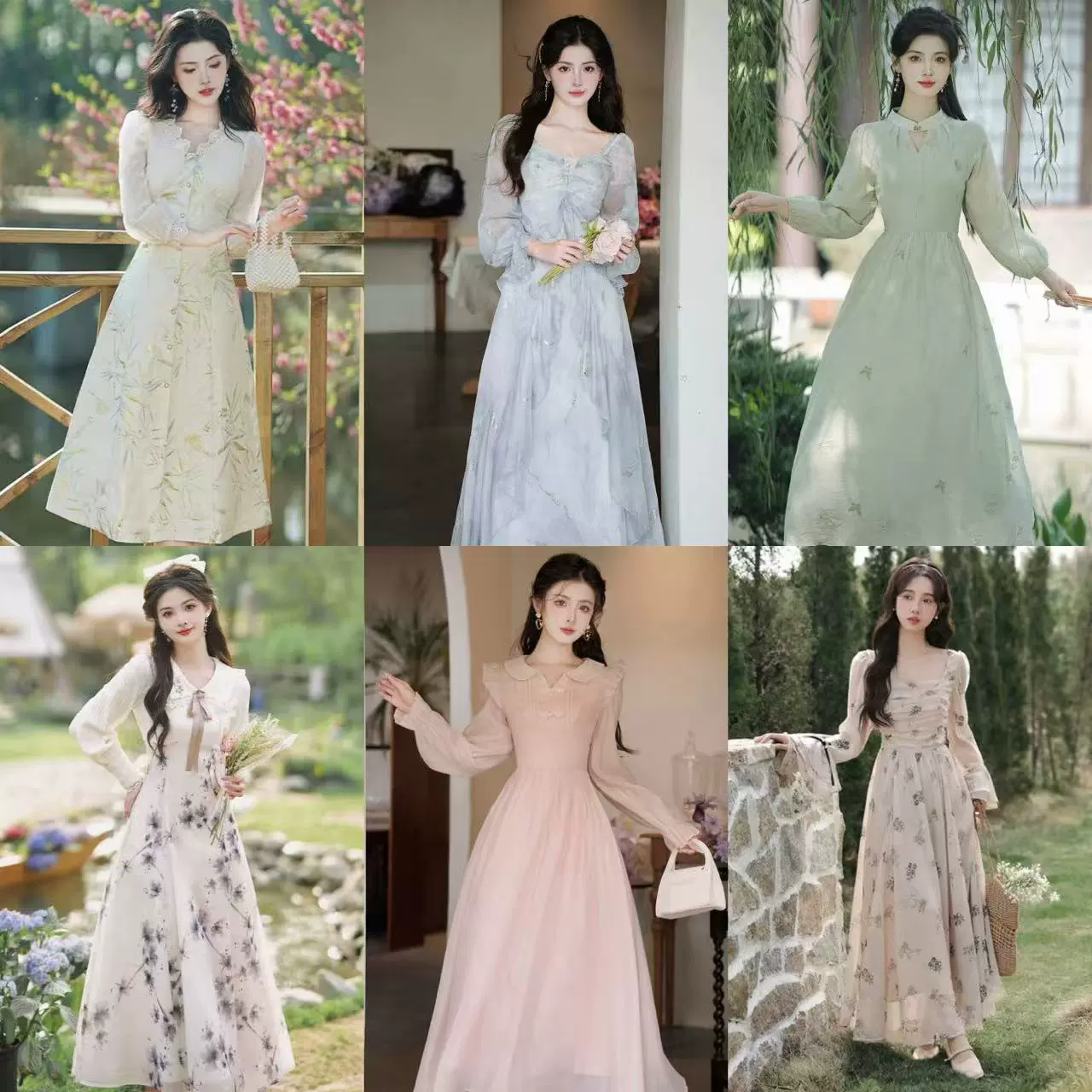 碎花连衣裙女装2025早秋新款法式甜美学院风小个子收腰显瘦连衣裙