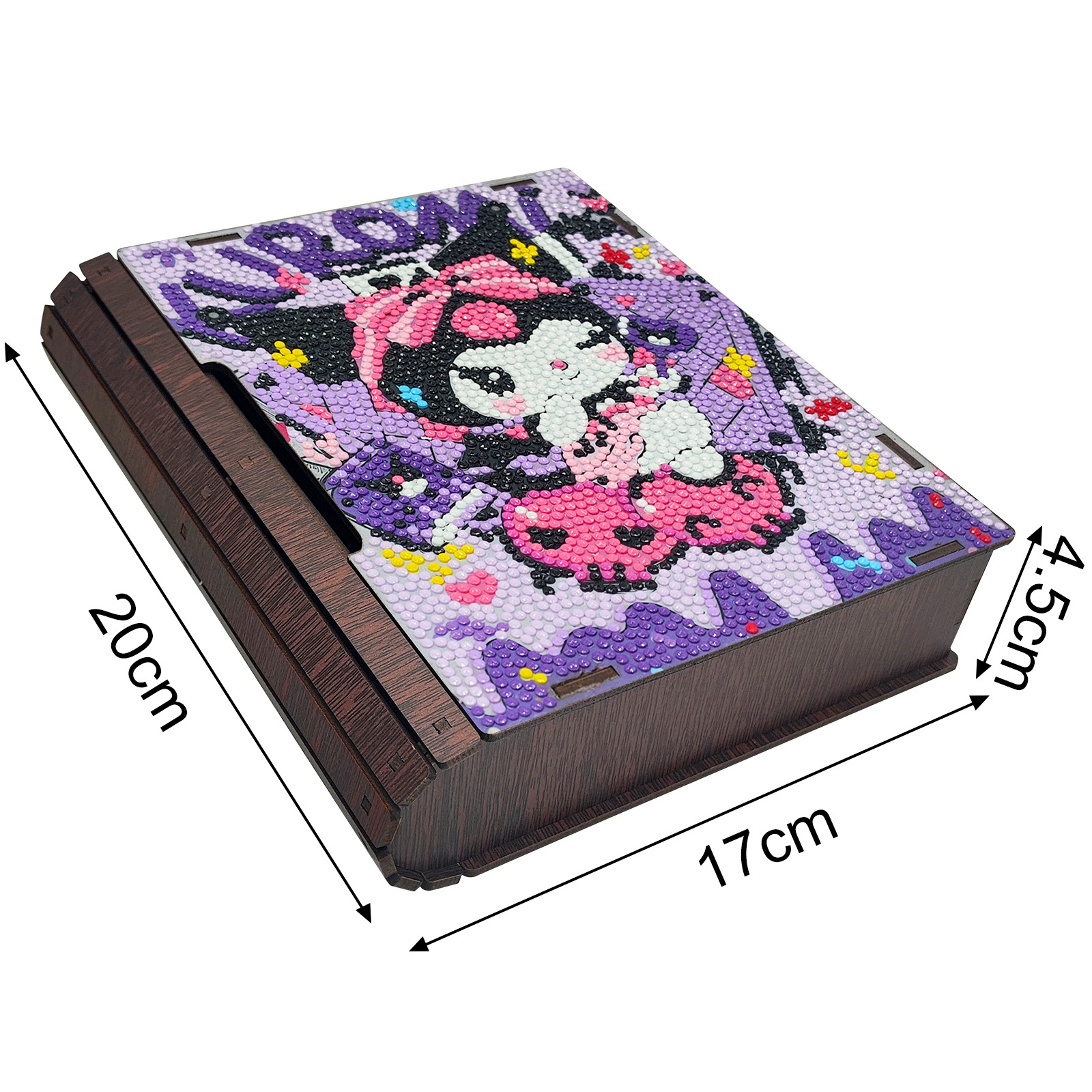 Diamante pintura caja de madera DIY puntos creativos caja de almacenamiento de cosméticos caja de joyas al por mayor