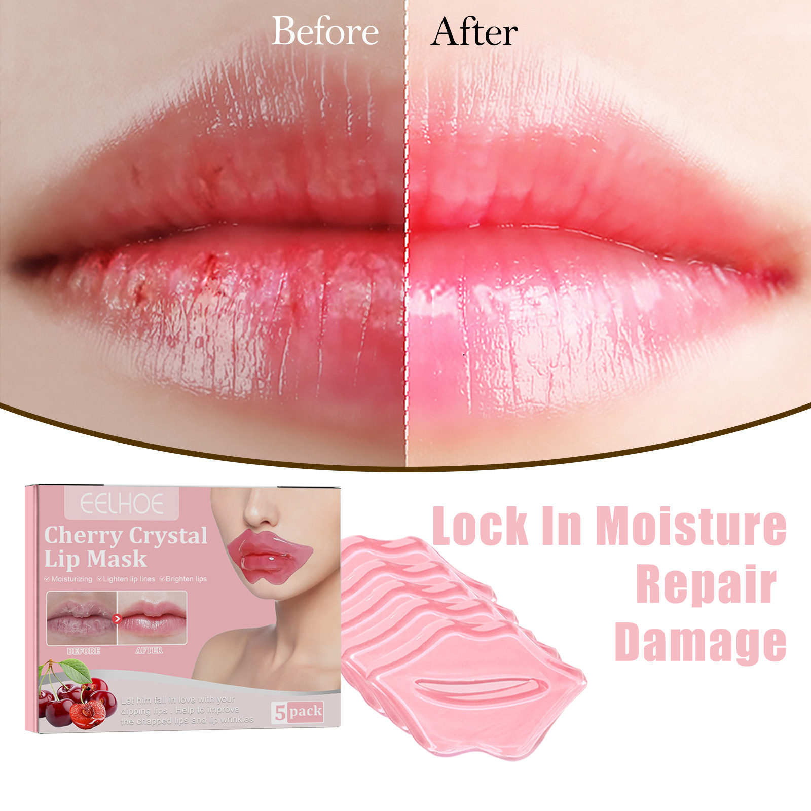 EELHOE Cherry Crystal Lip Mask Spendet Feuchtigkeit, befeuchtet, entfernt abgestorbene Hautzellen, fettet nicht, reduziert_voghion.com