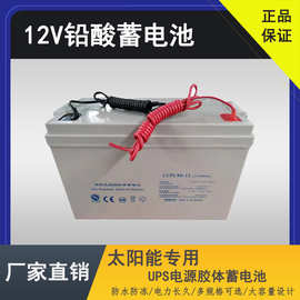 太阳能胶体电池引线蓄电池专用光伏蓄电瓶12V铅酸胶体电池免维护