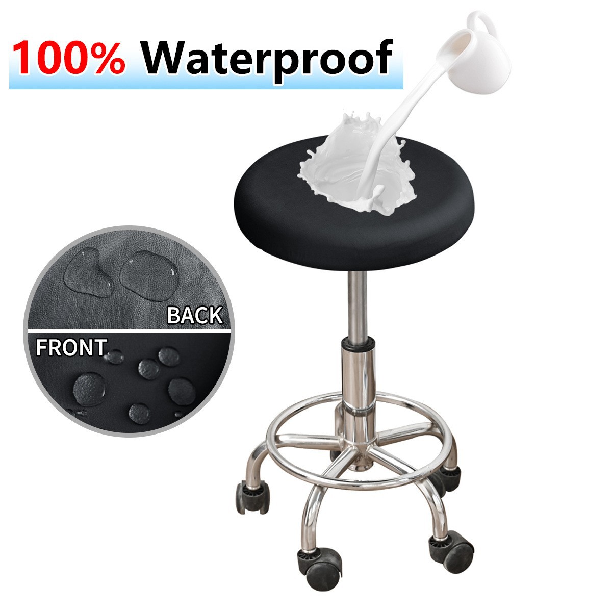 Transfronterizos color sólido resistente al agua seda de leche cubierta de taburete redondo cubierta de silla elevadora cubierta de bar SHEIN cubierta de silla en stock