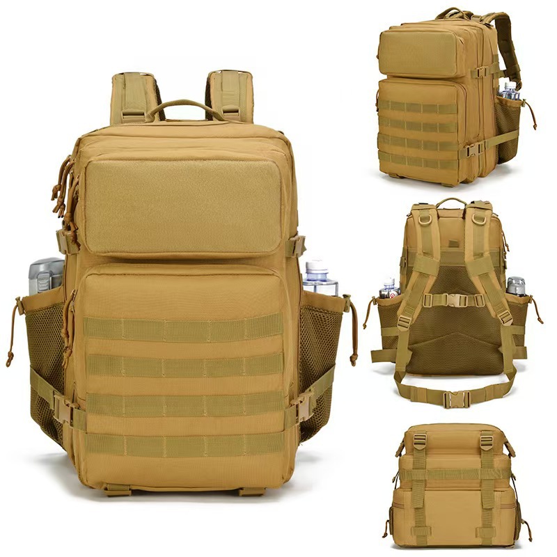 Mochila de 45L para exteriores, mochila de 3 piezas, bolsa de montañismo MOLLE, para senderismo, viajes, militar, 45 litros, gran capacidad, multifuncional