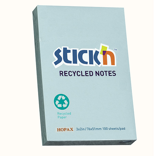 36503 친환경 재활용 종이 노트.76*51mm.블루