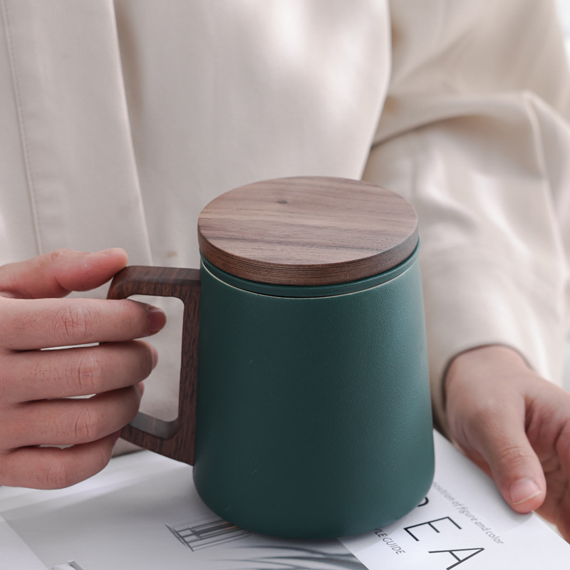 Filtro de taza de cerámica de té con taza de cápsula de té marcadores bolsas de regalo logotipo tallado