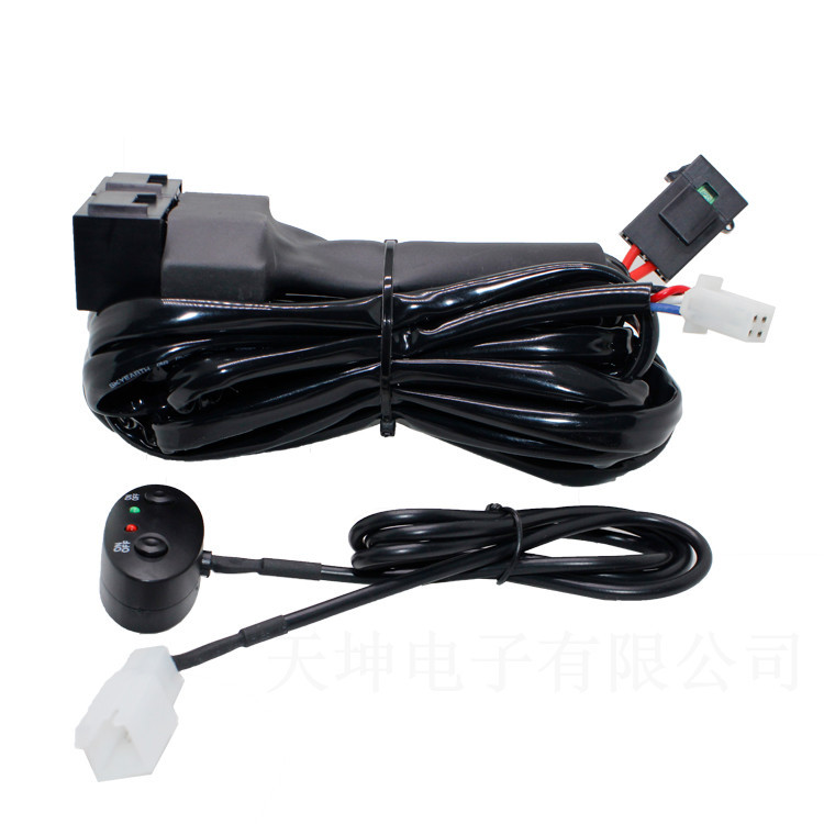 Luz de niebla del coche LED techo proyector Luz de tira un arrastre dos/un arnés de cableado conjunto de cables de luz de trabajo interruptor de control remoto