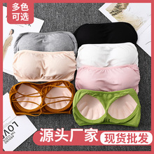 莫代尔高弹礼服抹胸 防走光运动打底内衣性感交叉绑带无肩带裹胸