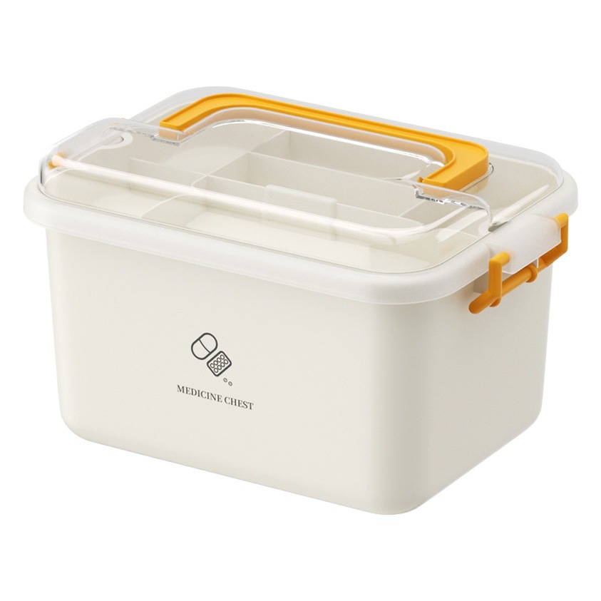 Caja de Medicina de gran capacidad para el hogar caja de almacenamiento de Medicina de plástico multicapa caja de primeros auxilios portátil multifuncional caja de medicina grande