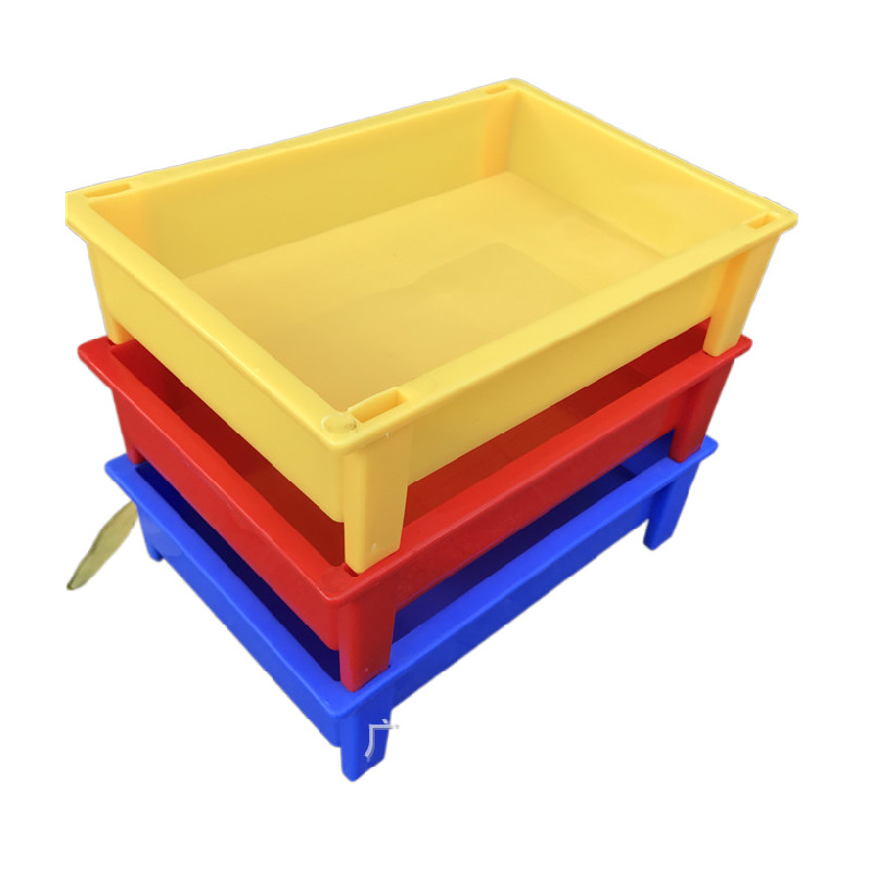 厂家现货加厚塑料物料盒 平口带脚长方形物料箱 可耐高温塑胶盒