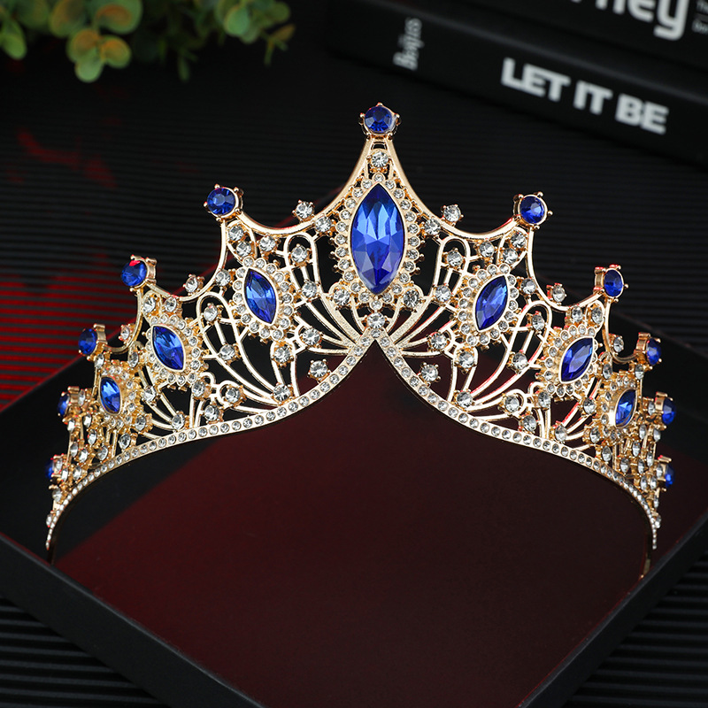 Corona de novia transfronteriza estilo barroco de lujo atmósfera corona de fiesta accesorios de vestido de princesa