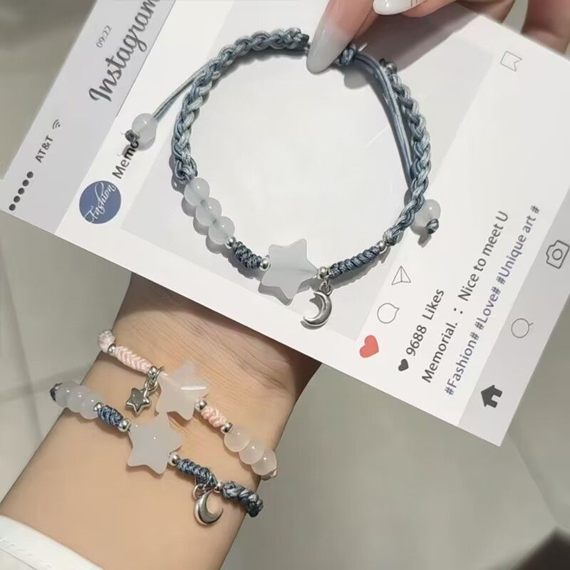Chinese Style Star Woven All-match Bracelet for Women Ins Niche Simple Girlfriend Hand Rope Super Fairy Couple Gift for Girlfriend Chinese Style Star Woven All-match Bracelet for Women Ins Niche Simple Girlfriend Hand Rope Super Fairy Couple Gift for Girlfriend