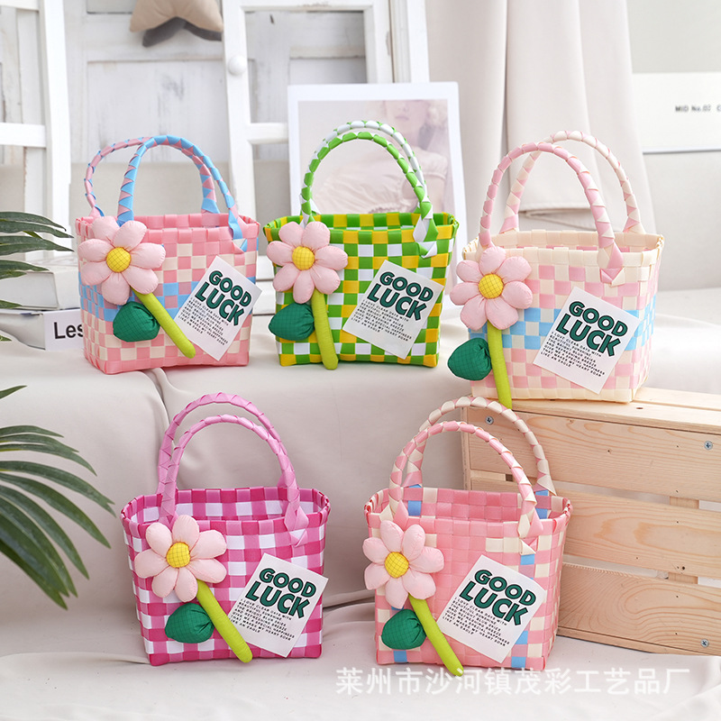 Pp Dopamine Small Square Bag Children's Bag Colorful Gift Bag Mini Bag Hand-Held Basket Versatile Handbag