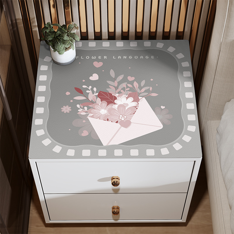 INS estilo mesita de noche estera impermeable anti-escaldadura antideslizante estera de mesa Simple cubierta de tela toalla dormitorio cubierta de polvo estera pequeña fresca