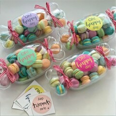 キャンディボックス ミニマカロンドリンク包装箱 こどもの日 フレンチサンドビスケット包装箱 透明蓋付き